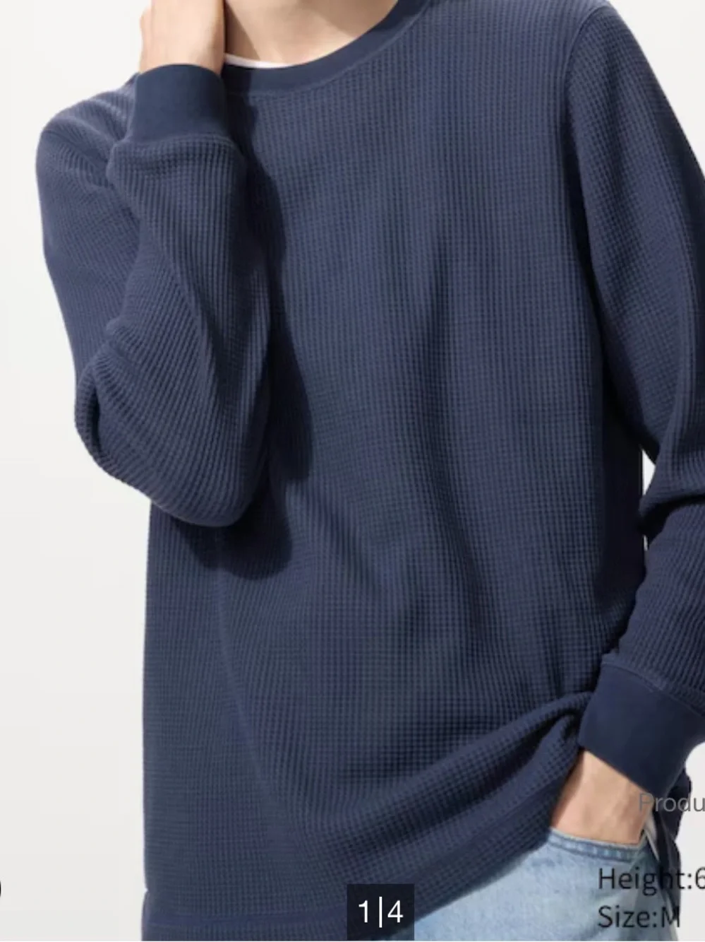 Waffle-Knit Crewneck Sweater